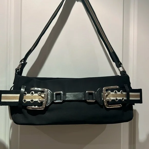 Browns Couture Canvas w/leather trim black handbag - Picture 3 of 16